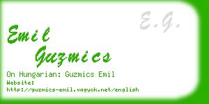 emil guzmics business card